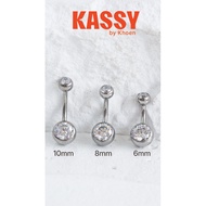 (1 Piece) Basic Stone Navel Piercing - Titanium F136 - Kassy