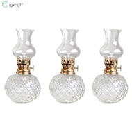 3X Indoor Oil Lamp,Classic Oil Lamp with Clear Glass Lampshade,Home Church Supplies