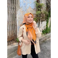 tudung printed freya tangerine ready stok