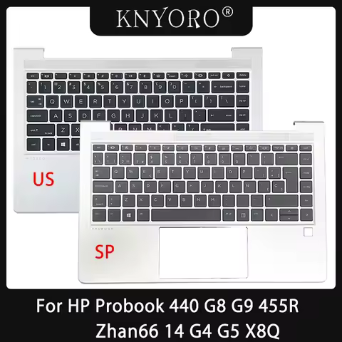 New Original US Spanish Keyboard for HP Probook 440 G8 440 G9 445R Zhan66 14 G4 G5 X8Q Laptop Palmre