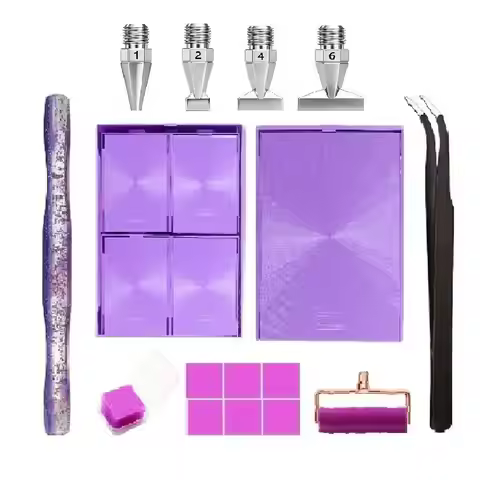 Fine Glitter Resin Dotting Pen, Equipped with Different Stainless Steel Dotting Tips, Roller, 6 Dott