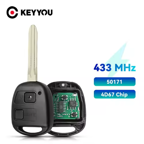 KEYYOU 433MHz 2/3 Buttons Remote Key For Toyota Prado 120 RAV4 Kluger Previa FJ Cruiser Land 100 4D6