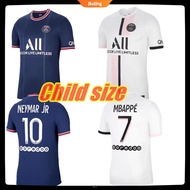 Hot Sale Child Size PSG Messis Mbappe Neymar football jersey Ligue patch Best Quality 21 22 kid Socc