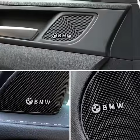 4pcs 3D Speaker Stereo Speaker Aluminum Badge Emblem Sticker For BMW M E34 E36 E60 E90 E46 E39 E70 F