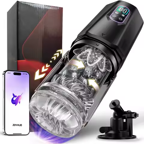 APP Controls 7 Thrust and Rotation 7 Tongue Licking and Vibration Mode Male Hands-Free Masturbator A