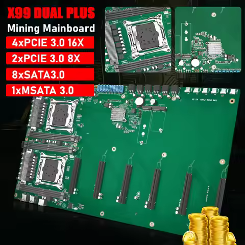 PC Accessories X99 DUAL PLUS Mining Mainboard NVME M.2 LGA 2011-3 V3/V4 CPU Socket Computer Motherbo