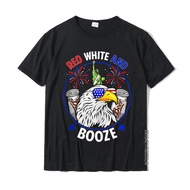 Funny July 4th USA Patriotic 4th Of July Red White And Booze Cotton Comfortable T Shirt Oversized Me