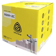 HiView RG59 +2C HD Transmission Cable Siamese 300M 1 ROL for Security System and Surveillance with 9