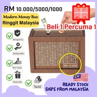 🎁Beli 1 Percuma 1🎁Modern Money Saving Box Wood Money Box with number on the box, Tabung Duit, Saving