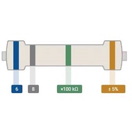 Carbon Film Resistor DIP 1/4W Color Ring 5% Precision 6.8M/7.5M/8.2M/9.1M/10M