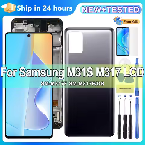 Super AMOLED For Samsung M31S Screen with Frame, Display Touch Screen Digitizer Assembly for Samsung