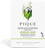 Pique Organic Matcha Fasting Tea Crystals - Support Healthy Metabolism, Calm Energy - 28 Single Serv