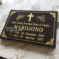 nisan makam kristen, batu marmer granit import, ukir permanen