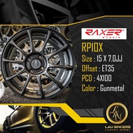 Raxer RP10X 15 X 7.0JJ 4X100  Gunmetal Raxer RP10X 15 x 7.0JJ 4X100 Warna Gunmetal
