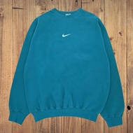 Vintage 90's Nike Center Swoosh Teal Crewneck Tosca