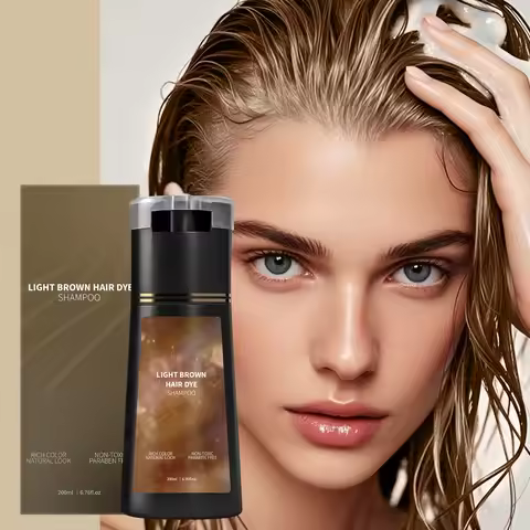 200ML Hair Dye Shampoo Quick Color Shampoo White Hair Quick Blackening Shampoo Oil Control Fluffy Sh