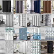 【Mall Quality】180/200/220/240CM shower curtain Bathroom Shower Curtain Waterproof Curtain Colorful L