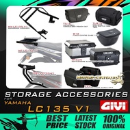 GIVI YAMAHA LC135 V1 CR/MF/MV/MRV/HRV/HRX/ZR RACK (W/BRAKE LED, 7KG) / SIDE BOX/BAG HOLDER & ALUMINI