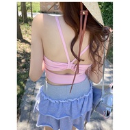 [HOT Shop] 2025 Spring Summer Back Hollow Basic Versatile Sexy Pure Desire With Chest Pad Beautiful 