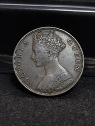 香港1866年 維多利亞 大一仙 銅幣 Hong Kong Victoria One Cent 品相如圖（e),掛號$20