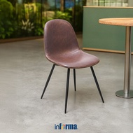 Informa Larnaca Leather Chair - Brown Multipurpose Chair Cafe Restaurant Dining Chair Multipurpose B