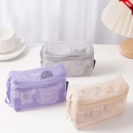 [lalang.]Women's Dopamine 3D Mesh Makeup Bag, Portable Sheer Mesh Travel Toiletry Bag, Transparent