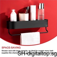 Shower Shelf with Towel Bar Shampoo with Mounted Hole Drain Shampoo Space-saving Holder Holder Wall Organizer for Bathroom Hom