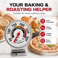 Oven Thermometer 50-300°C Stainless Steel 2-in-1 Hook and Stand Baking BBQ Pizza Temperature Gauge,S