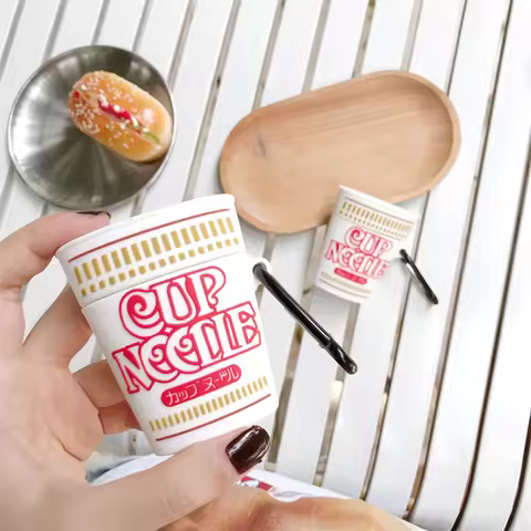 3D Cute Cup Noodles Earphone Case for AirPods Pro Cover Wireless Headphone Protective Cover for AirP