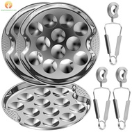 Stainless Steel Escargot Plates 12 Compartments Snail Dish Set with Escargot Tong 7.5 Inch Escargot 