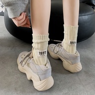 Street Wear Middle Tube Socks Stockings Street Wear Double Needle Thick Thread 1977 Cloth Label Digi