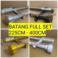 GERISAL Double Curtain Iron Fullset Double Curtain Rod and Vitrase Rail Double Curtain Iron /225CM-4