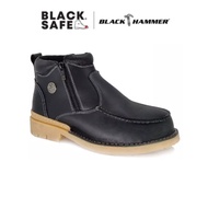 Kasut Keselamatan Lelaki Black Hammer Men 4000 Series Mid Cut with Double Zip Moccasin Safety Shoes 