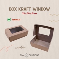 Brownie box 15x10x5 cm kraft window/ box 15 x 10 x 5 cm (S) contains 10 pcs