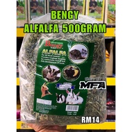 BENGY ALFALFA - 100% NATURALLY-RUMPUT KERING ARNAB / GUINEA PIG / HAMSTER ( RABBIT FOOD ) 500g / 140