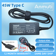 Anmuti 45W 65W Laptop charger Adapter Type C 2.3M USB C 20V 3.25A 2.25A Fast Charging Universal Comp