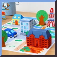 Nuwcraft Papercaft Diorama City Tower On Beachside DIY