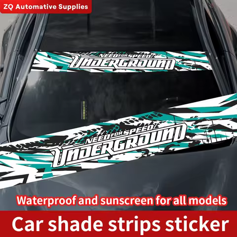 NEED FOR SPEED Car Front and Rear Windshield Stickers Waterproof Sunscreen Windscreen Banner Decal W