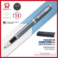 Parker IM Rollerball Pen - Light Blue Grey Chrome Trim (with Black - Medium (M) Refill) / {ORIGINAL} / [RetailsON]