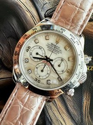 🌈🌈新返貨啦🌈🌈Vintage Rolex Daytona 16519❤️❤️原裝粉白色貝殼面 連原裝白金扣 淨錶 ❤️❤️1018C（廣華街店）