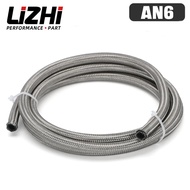 5M AN6 Racing Hose Stainless Steel Braided Brake Hose Fuel Oil Line Oil Cooler Hose Accessories ( ID