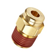 5PCS Brass Push to Connect Air Line Fittings, C36000 Material, for Truck Trailers and Industrial Air