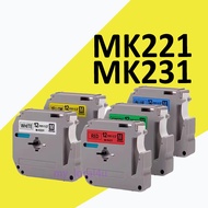 12mm MK 231 Label Tape Compatible Brother Label tape MK Tape MK231 M231 M-K231 PT-80 PT-70 PT-65 PT-