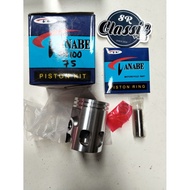 Piston kit set Yamaha rs100 rs 100 pistonRing size os 75 vanabe Good quality