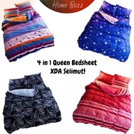 4-IN-1 KING SIZE 4-IN-1 QUEEN SIZE &amp; 2 IN 1 SINGLE BEDSHEET SET CADAR KATIL KING QUEEN SINGLE SIZE