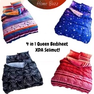4-IN-1 KING SIZE 4-IN-1 QUEEN SIZE & 2 IN 1 SINGLE BEDSHEET SET CADAR KATIL KING QUEEN SINGLE SIZE