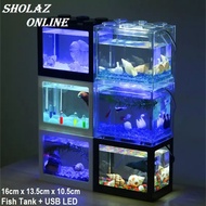[Sholaz Online] Akuarium Blok Lego Saiz Besar Dengan USB LED Untuk Betta / Guppy / Udang / Kura-kura