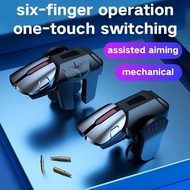 G21 High Sensitive Metal Trigger Six Finger Aim Shooter Fire Button Mobile Game Controller Android I
