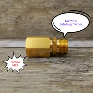 M22 Male Adapter 15mm to Male M22 Socket 14mm