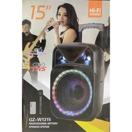 KARAOKE SPEAKER GZ-W1315 Portable Speaker Audio Player Bluetooth Speaker with TF Card LED RGB